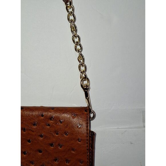 A Dana Buchman Crossbody Purse Faux Ostrich Skin Corpcore Boho Preppie - Picture 3 of 11